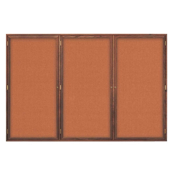 United Visual Products Open Faced Traditional Corkboard, 24x18" UV640A-SATIN-AMETHY - main